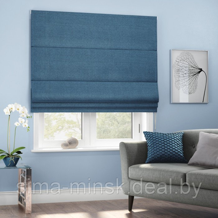Римская штора «Вандер», размер 140х175 см, цвет синий - фото 1 - id-p214816380