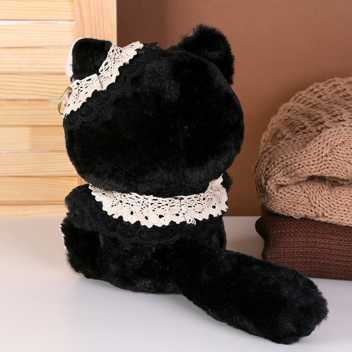 Мягкая игрушка «Котик» с бусинами, 22 см, цвет чёрный - фото 5 - id-p214818278