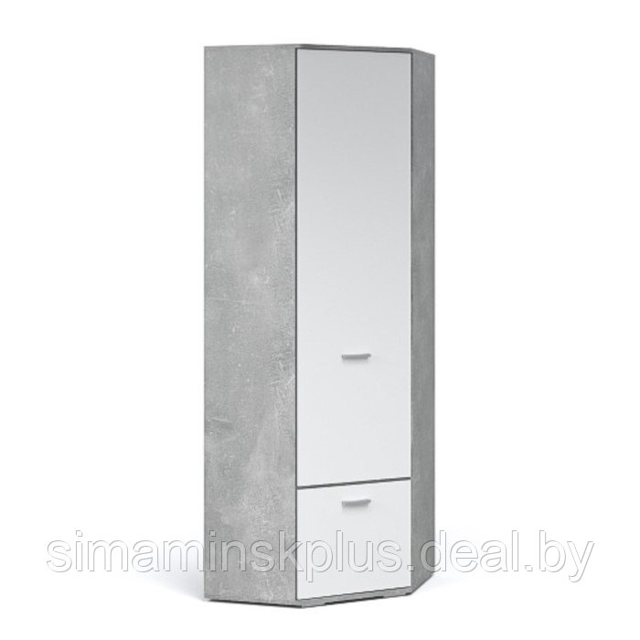 Шкаф угловой «Виола», 700×370×2050 мм, цвет ателье светлый / белый - фото 1 - id-p214818424