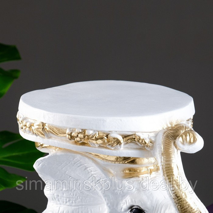 Фигура - подставка "Слон сидя" белое золото, 34х26х44см - фото 4 - id-p214819368