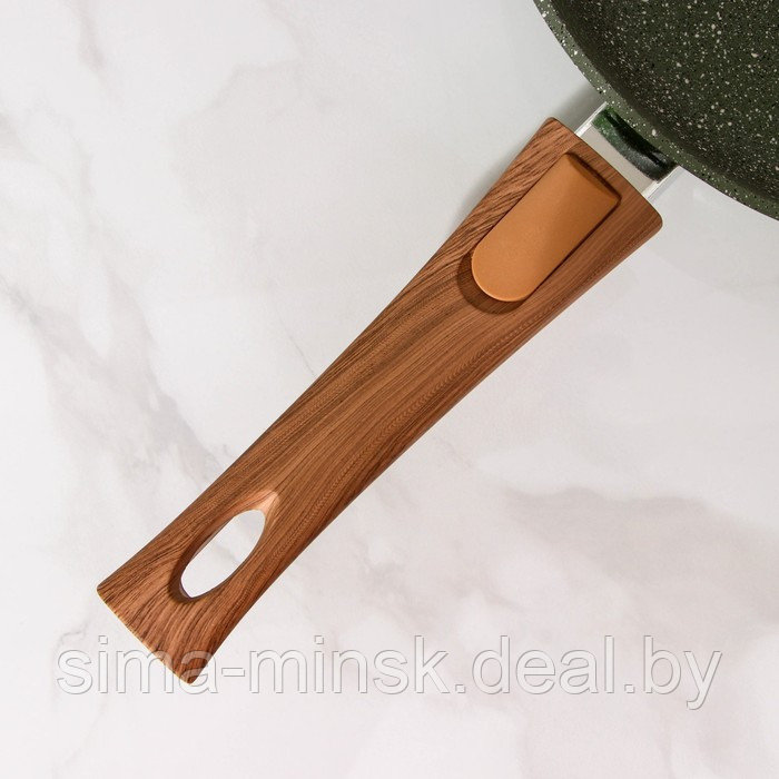 Сковорода Доляна «Форест», d=28 см, стеклянная крышка, съёмная ручка, антипригарное покрытие - фото 4 - id-p214821620