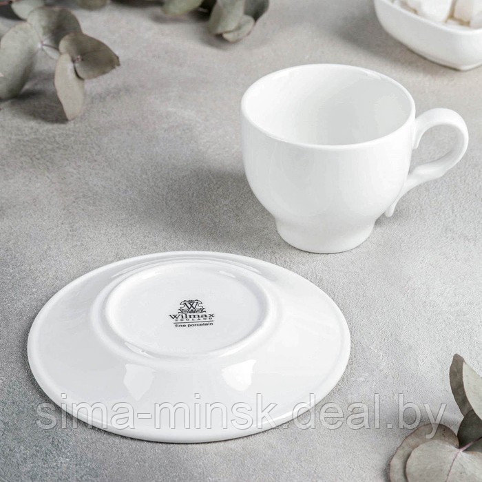 Набор фарфоровый чайный, 4 предмета: чашка 220 мл, 2 блюдца d=14 см, цвет белый - фото 4 - id-p214822249