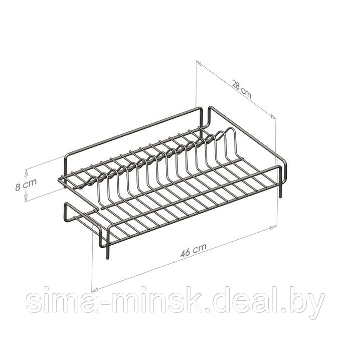 Сушилка для посуды и приборов, с поддоном, цвет хром, KB006 - фото 3 - id-p214820924