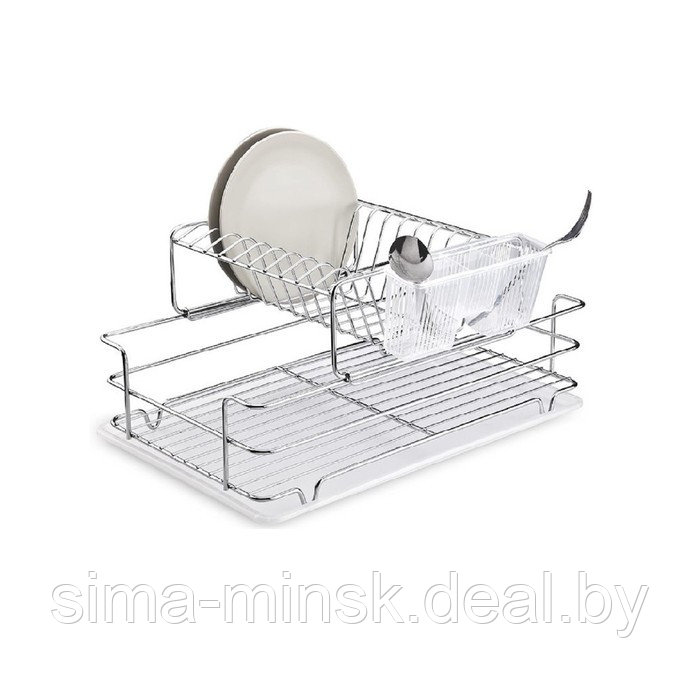Сушилка для посуды и приборов, настольная, с поддоном, цвет хром, KB015 - фото 2 - id-p214820933