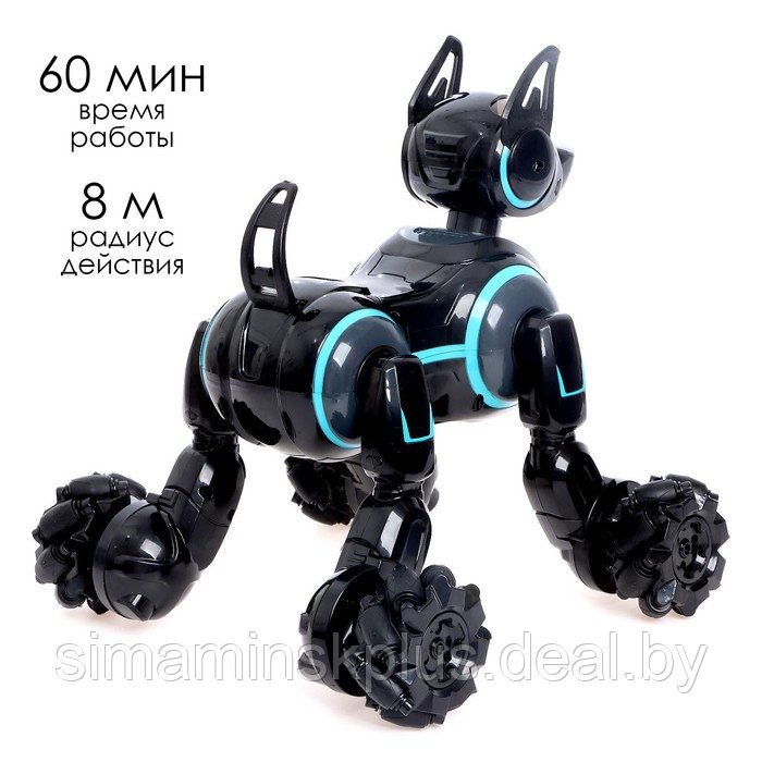 Робот-собака «Киберпёс», световые и звуковые эффекты, работает от аккумулятора, цвет чёрный - фото 6 - id-p214822737