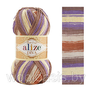 Пряжа Alize Diva Batik Design, Ализе Дива Батик, турецкая, секционная, 100% акрил, для ручного вязания (цвет 7391)