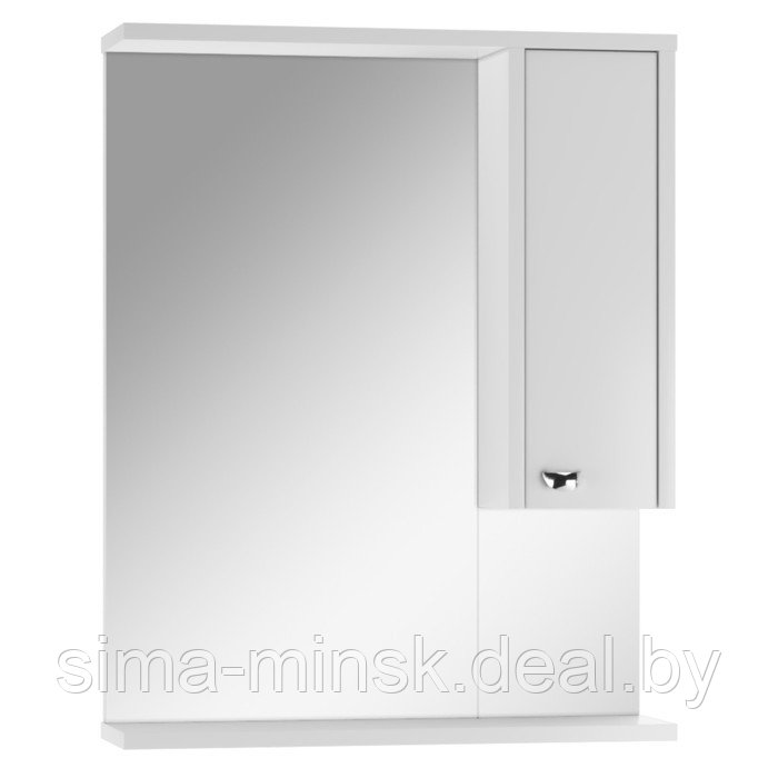 Шкаф-зеркало Блик 55 ЛАЙТ правый Домино 15,4 см х 56,5 см х 77 см - фото 1 - id-p214818721
