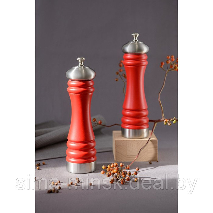 Мельница для перца, цвет красный, матовый, 20 см - фото 8 - id-p214820402