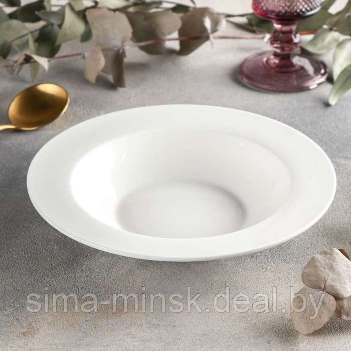 Тарелка фарфоровая Wilmax Stella Pro, 250 мл, d=20,5 см, цвет белый - фото 1 - id-p214822359
