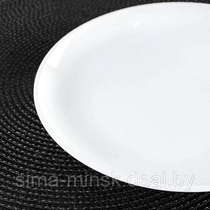 Тарелка фарфоровая обеденная с утолщённым краем Wilmax Olivia Pro, d=23 см, цвет белый - фото 2 - id-p214822360
