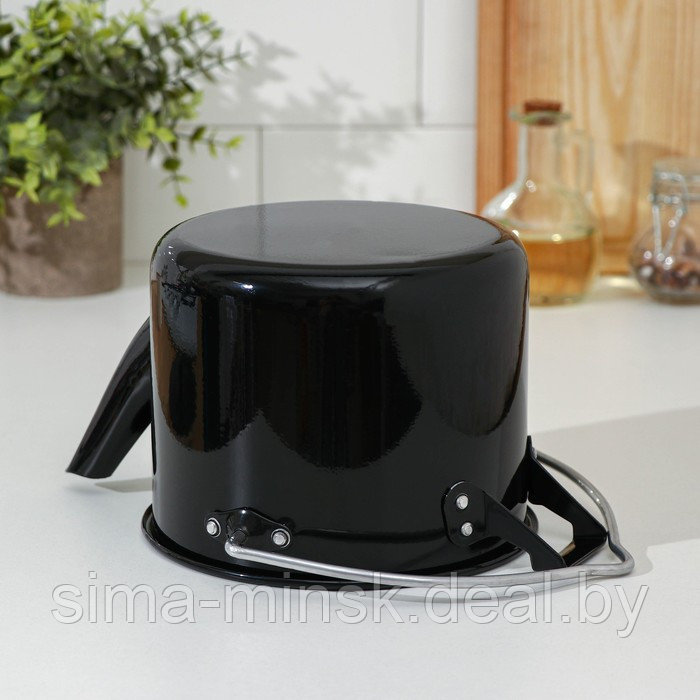 Чайник-котелок с декоративным покрытием, 2,5 л, цвет чёрный - фото 4 - id-p214821921
