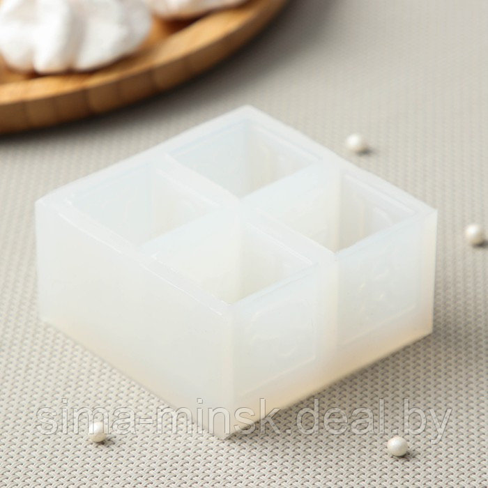Силиконовая форма «Кубики», 7×7×3,5 см, 3×3×3 см, цвет прозрачный - фото 3 - id-p214822071
