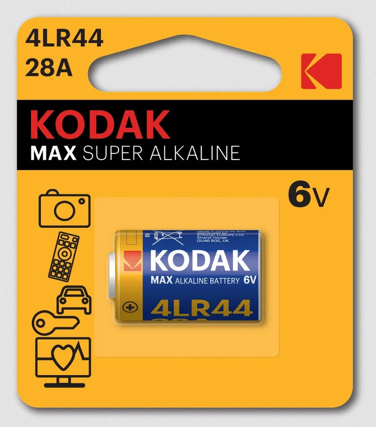 Элемент питания 4LR44 - KODAK, 6V, Alkaline (476A/A544/PX28A)