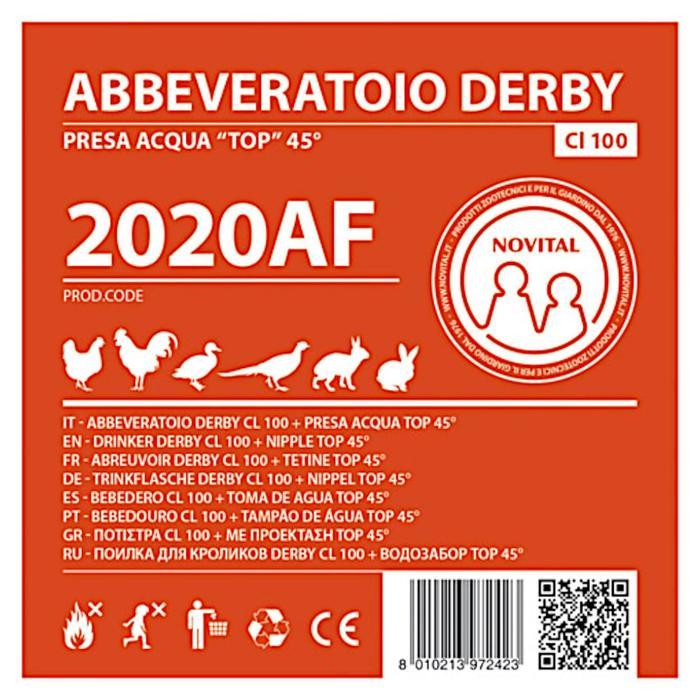 Поилка ниппельная с бачком DERBY 1 л 45° для кроликов и птиц - фото 2 - id-p214824289