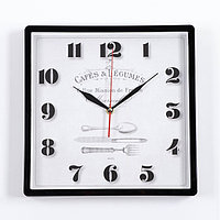 Часы настенные, серия: Кухня, "Кафе в Марселе", 30 х 30 см