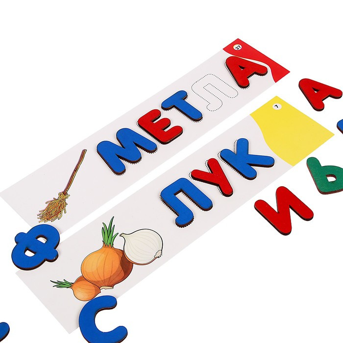 Набор деревянных букв и 65 карточек со словами «Учим буквы. Составляем слова» - фото 2 - id-p214824980