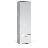 Шкаф «Виола», 600×370×2050 мм, цвет ателье светлый / белый