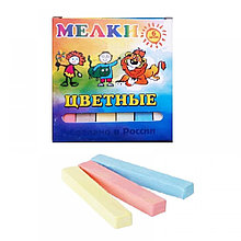 Мелки цветные школьные Пегас, средней твердости, 6шт