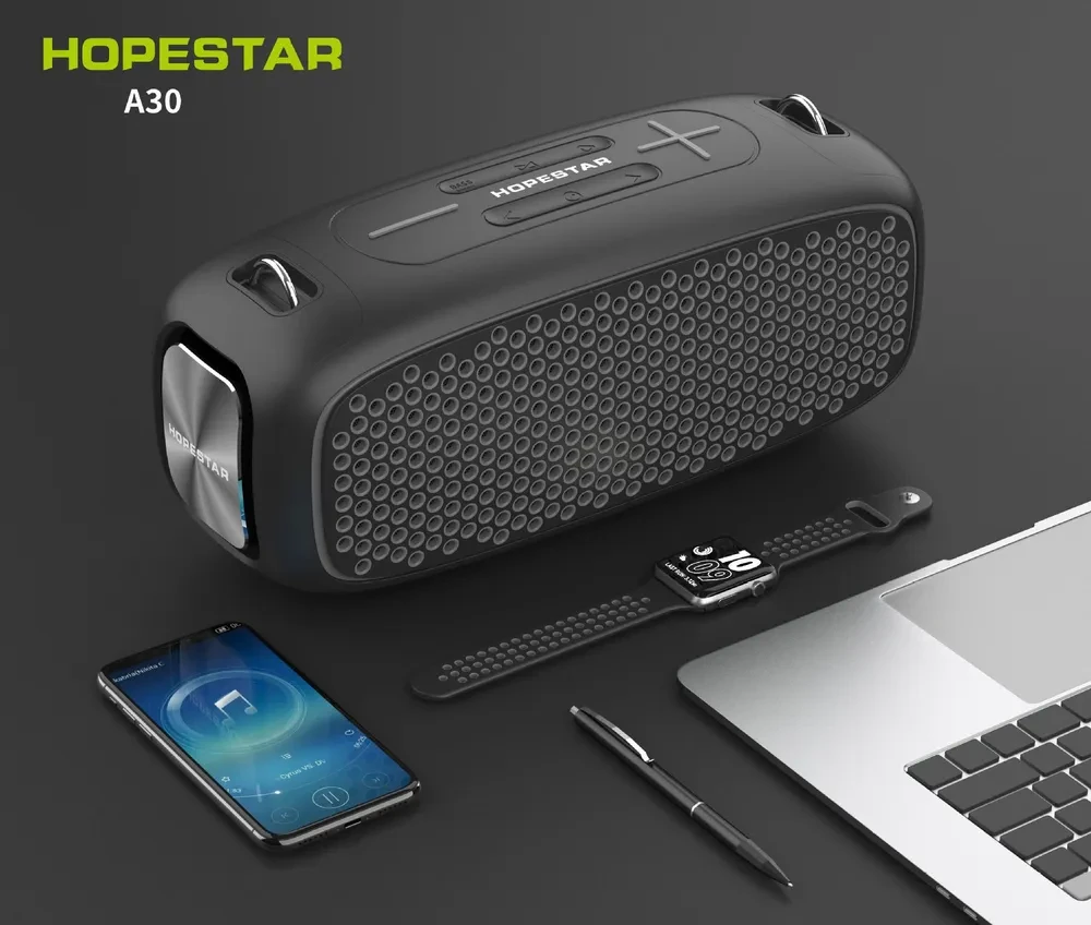 Портативная акустическая стерео колонка Hopestar A30 (Bluetooth, TWS, MP3, AUX, Mic) - фото 3 - id-p214828124