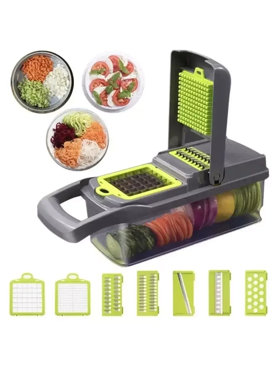 Многофункциональная овощерезка Veggie Slicer / терка для овощей (14 в 1) - фото 3 - id-p214828297