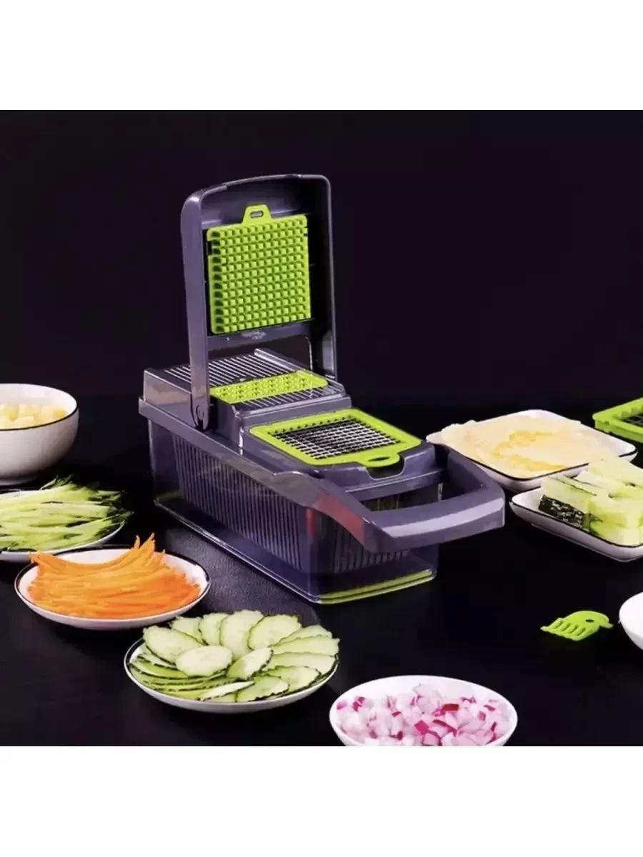 Многофункциональная овощерезка Veggie Slicer / терка для овощей (14 в 1) - фото 4 - id-p214828297