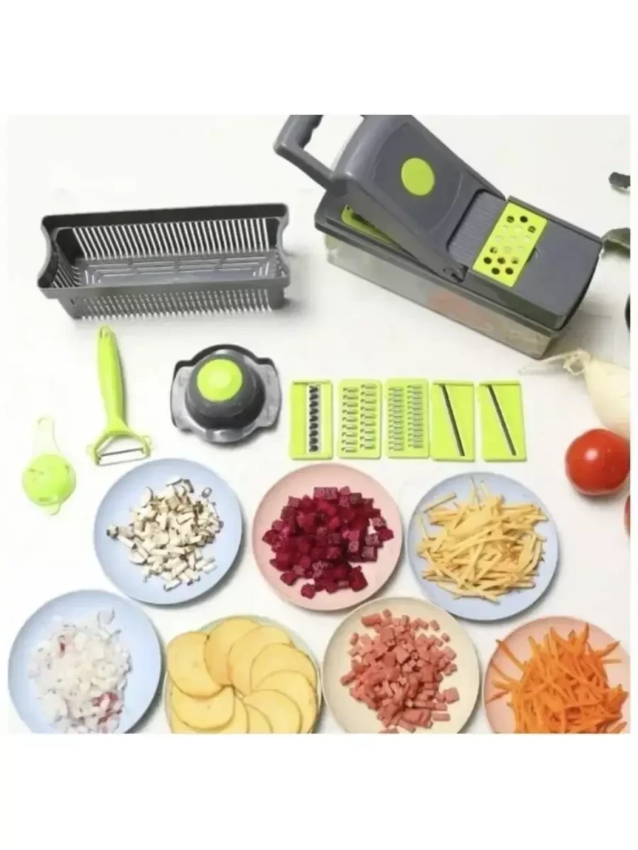 Многофункциональная овощерезка Veggie Slicer / терка для овощей (14 в 1) - фото 7 - id-p214828297