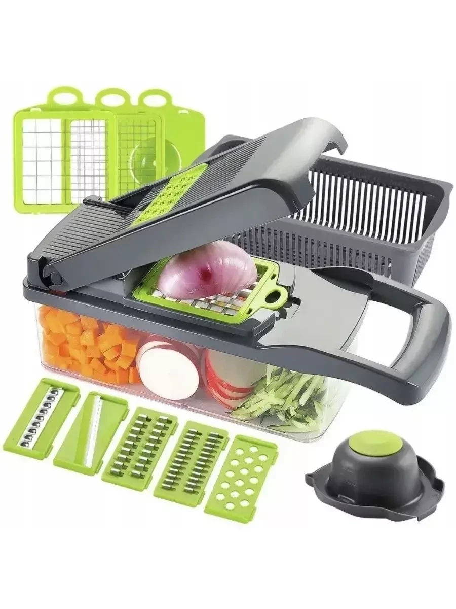 Многофункциональная овощерезка Veggie Slicer / терка для овощей (14 в 1) - фото 8 - id-p214828297