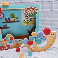 Игрушка - баланс развивающая Котик с клубочками Fur Joy, 929-16