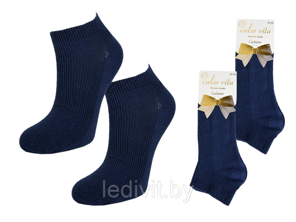 Женские синие носки с ослабленной резинкой - фото 1 - id-p209273200
