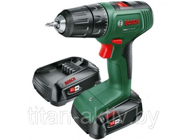 Аккум. дрель-шуруповерт BOSCH EasyDrill 18V-40 в кейсе (18.0 В, 2 акк., 2.0 А/ч Li-Ion, 2 скор., 40