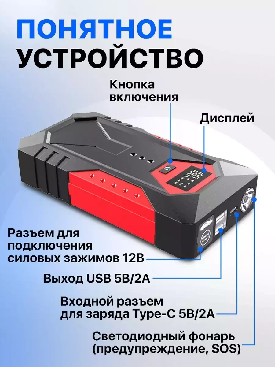 Пусковое зарядное устройство STIMAXON / для автомобиля автостарт M43A - фото 5 - id-p214832555