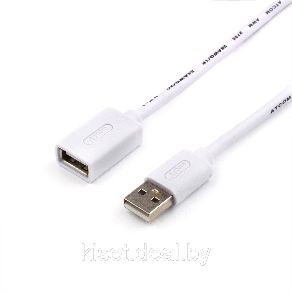 Удлинитель USB2.0 пассивный ATcom AT4717 феррит 5m белый - фото 1 - id-p214832675