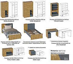 Кровать 1200 Рэми (Металл Бруклин, Графит) МебельГрад, фото 3