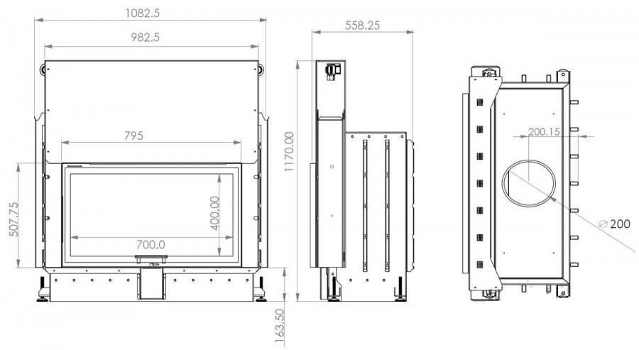 Каминная топка A.Caminetti FLAT 75x50 ECO - фото 3 - id-p214843017