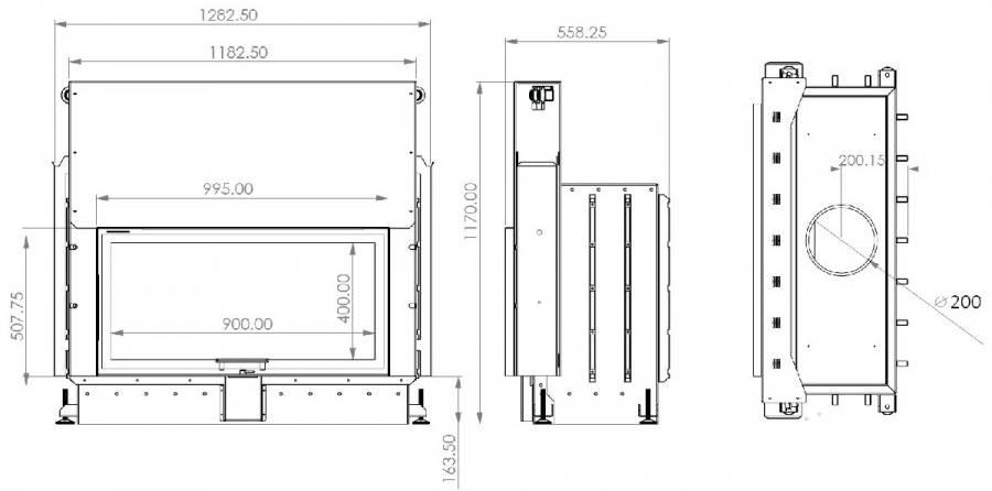 Каминная топка A.Caminetti FLAT 90x50 ECO - фото 3 - id-p214844737