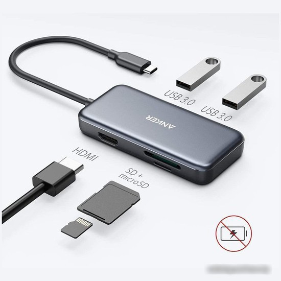 Док-станция Anker Premium 5-in-1 USB-C Media Hub - фото 2 - id-p214864437