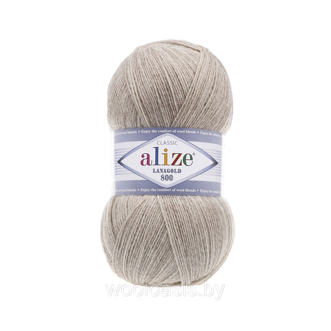 Пряжа Alize Lanagold 800, Ализе Ланаголд 800, турецкая, шерсть с акрилом, для ручного вязания (цвет 152)