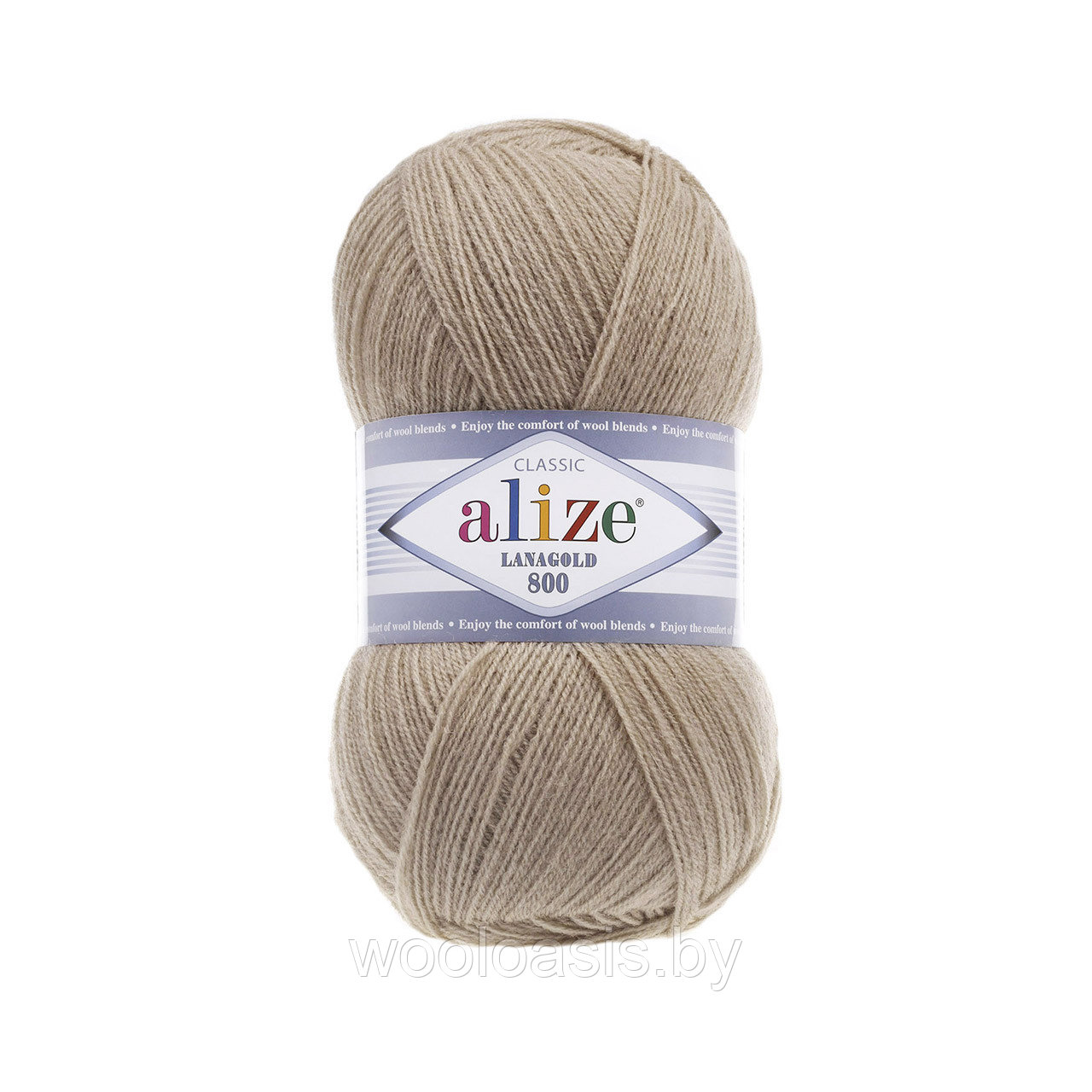 Пряжа Alize Lanagold 800, Ализе Ланаголд 800, турецкая, шерсть с акрилом, для ручного вязания (цвет 585)