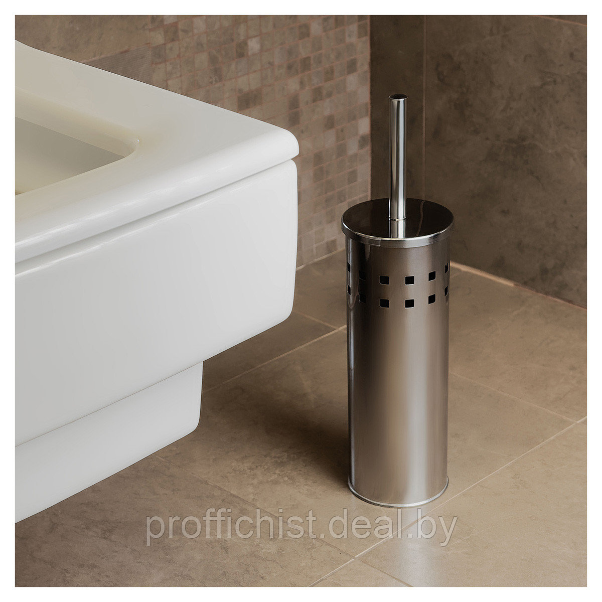 Комплект для туалета OfficeClean (ерш+подставка), 38*7,5*9,7см, нержавеющая сталь, хром, ЦЕНА БЕЗ НДС - фото 9 - id-p214877121