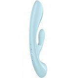 Двусторонний вибратор с клиторальным стимулятором Satisfyer Triple Oh Blue, фото 6