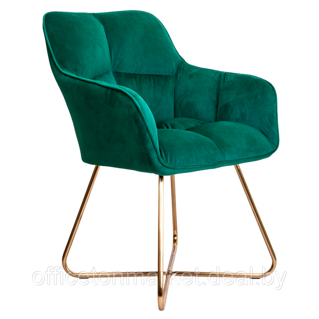 Кресло AksHome FLORIDA, велюр, зеленый, металл золотой - фото 1 - id-p214882278