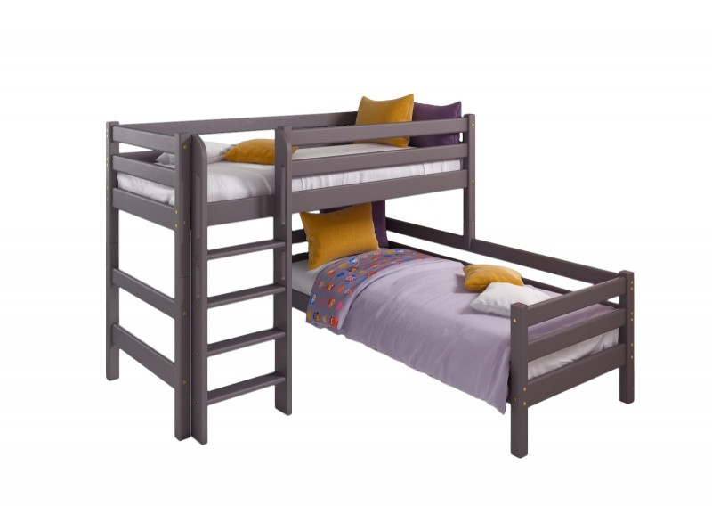 Угловая кровать Соня с прямой лестницей - вариант 7 лаванда (2 варианта цвета) фабрика МебельГрад - фото 5 - id-p158153757