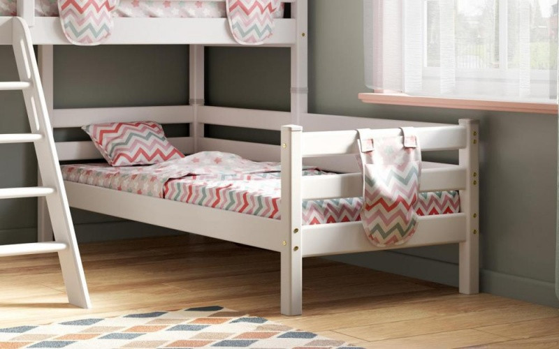 Угловая кровать Соня с наклонной лестницей - вариант 8 (2 варианта цвета) фабрика МебельГрад - фото 2 - id-p95042027
