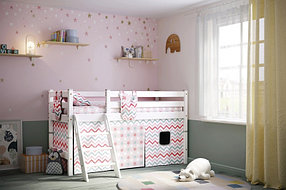 Кровать-чердак Соня низкая с наклонной лестницей  - вариант  12 (2 варианта цвета) фабрика МебельГрад