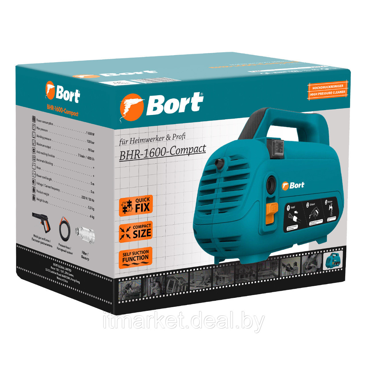 Мойка высокого давления Bort BHR-1600-Compact (93415742) - фото 3 - id-p214885523