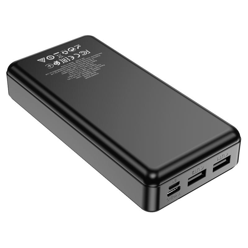 Внешний аккумулятор 20000mAh - Borofone BJ24A, 5V, 2A, 74W, 2xUSB, чёрный - фото 4 - id-p214887943