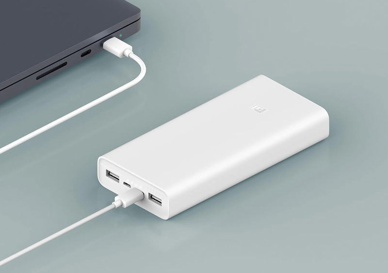 Внешний аккумулятор 20000mAh - Xiaomi Mi Power Bank 3 PLM18ZM, 5-12V, 3A, 2xUSB + Type-C, белый - фото 5 - id-p64978606