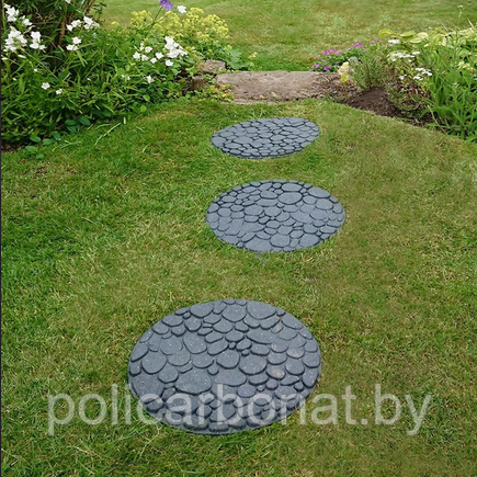 Плитка садовая круглая River Rock, 46см, серый - фото 3 - id-p214888745