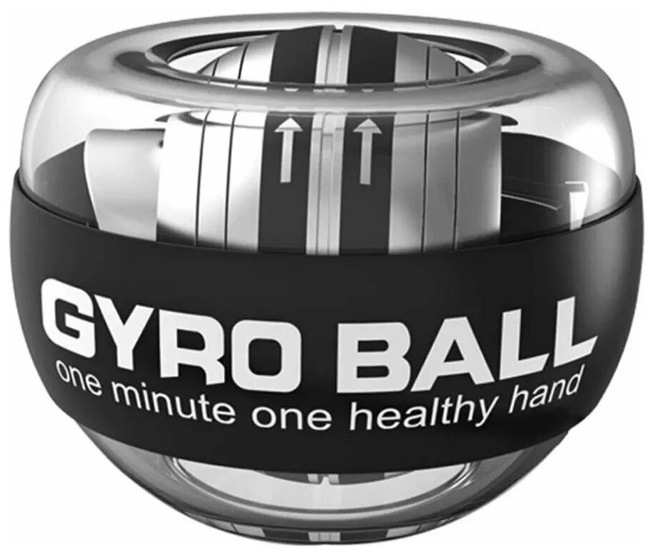 Кистевой гироскопический тренажер - силовой мяч для рук - пауэрбол GYRO BALL - эспандер, черный 557149