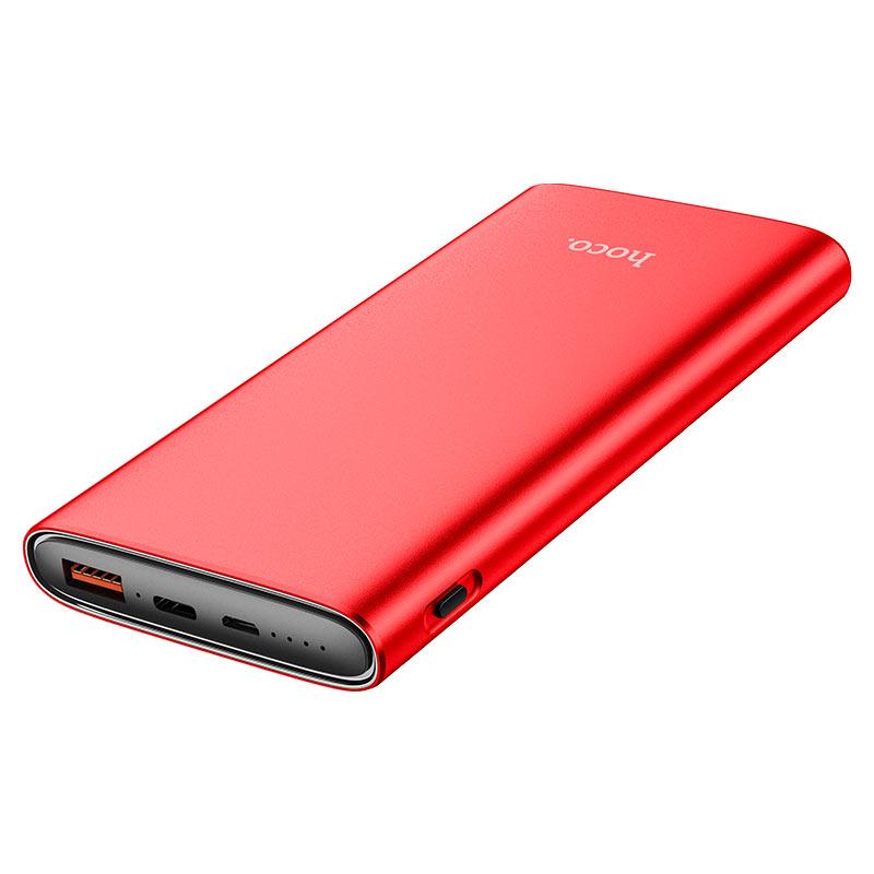 Внешний аккумулятор 10000mAh - Hoco J83, 5-12V, 3A, USB(QC3.0 18W) + Type-C(PD 20W), метал, красный - фото 3 - id-p214890652